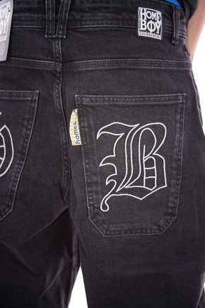 Spodnie Homeboy  - x-tra MONSTER GOTHIC Denim WASHED BLACK